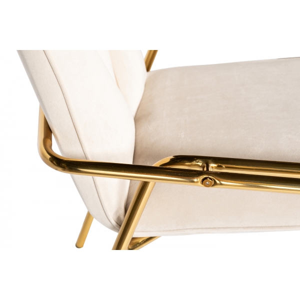 30C-DR-20013C CR Стул велюр кремовый 63*65*85см с V-декором