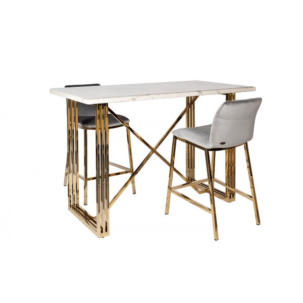 30C-DX-2091 GRE Стул барный велюр серый 42*53*88см