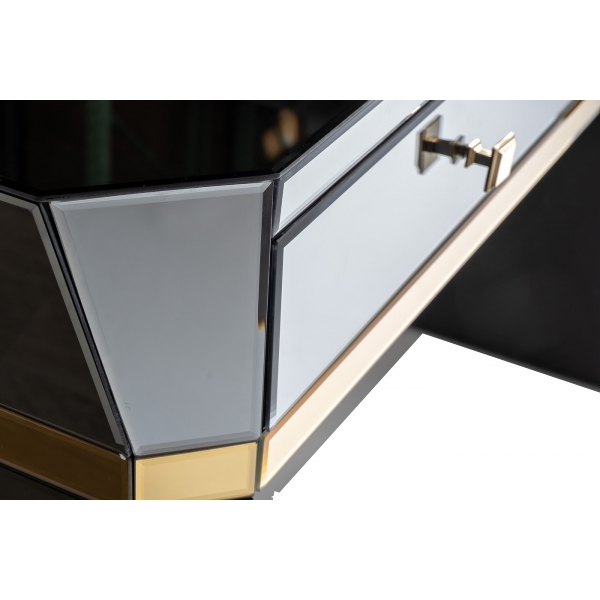 KFG125 Консоль 2 ящика с золотистой отделкой 120*42*79см