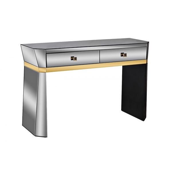 KFG125 Консоль 2 ящика с золотистой отделкой 120*42*79см
