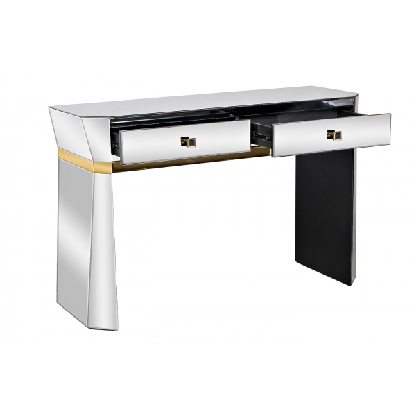KFG125 Консоль 2 ящика с золотистой отделкой 120*42*79см