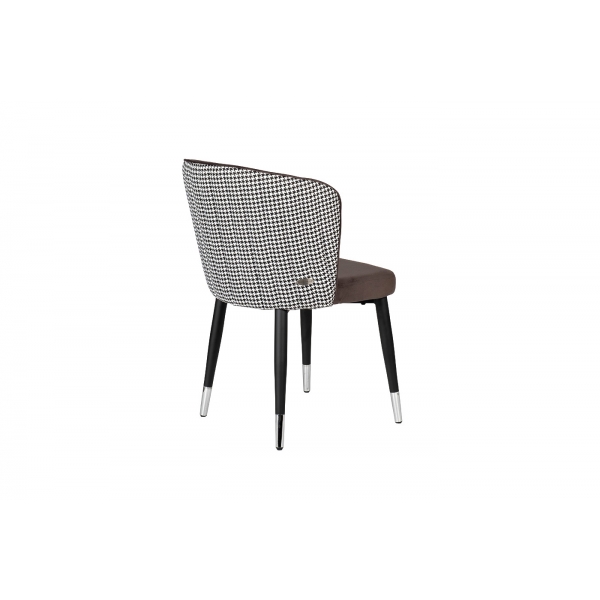 30C-1232F GR Стул велюр серый 54*57*80см с ч/б спинкой