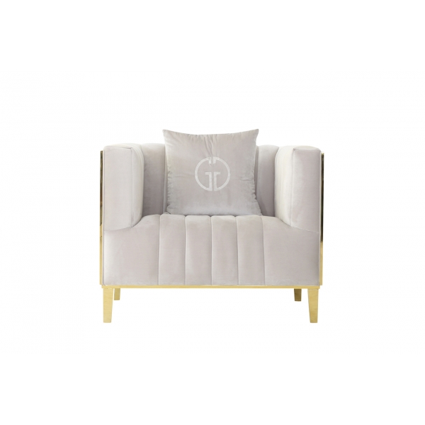 102AN-KRES-8681-SER Кресло Basel, велюр серый 98*87*79см