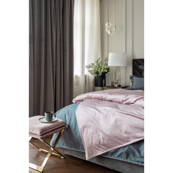 Портьера широкая с подкладом сшивная серая Riviera-91 260см