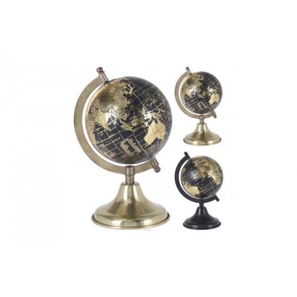 A54910220 Глобус на подставке черный/золотой d22*36см асс(2)