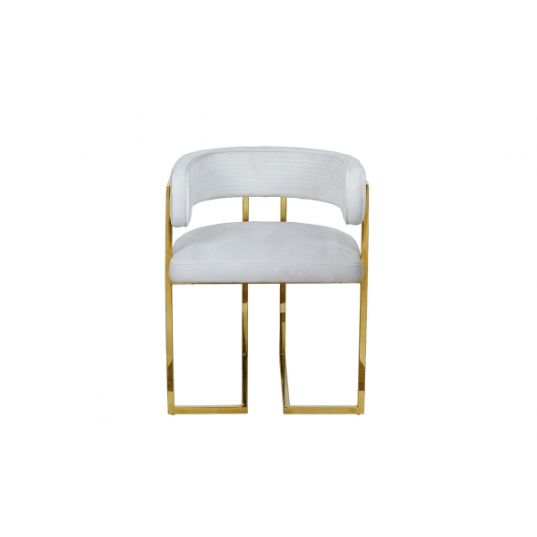 GY-8504STUL-SVSER Стул велюр светло-серый/золото 60*55*73см
