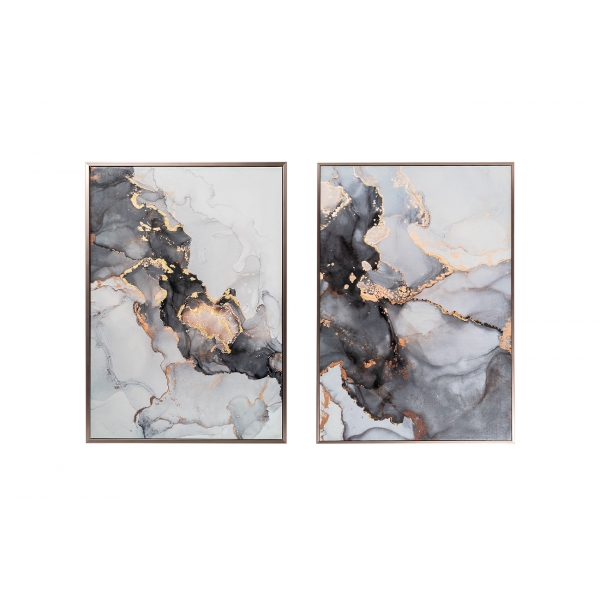 89VOR-MARBLE6/2 Постеры "Мрамор. Диптих-2" (2шт)*50*70см,багет кэнвес, с поталью