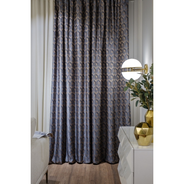 121GD-TON09-PORT GOL Портьера MODENA голубая  275*260см