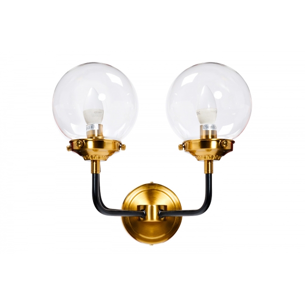 K2KG0521W-2 Бра Simple M латунь, стекло прозр. 32*23*h32 см