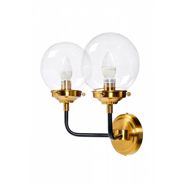 K2KG0521W-2 Бра Simple M латунь, стекло прозр. 32*23*h32 см