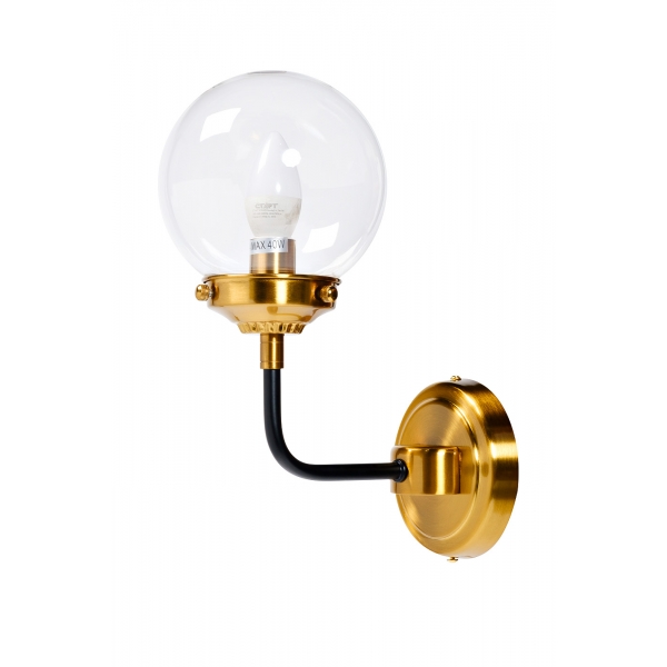 K2KG0521W-1 Бра Simple S латунь, стекло прозр. 15*23*h32 см