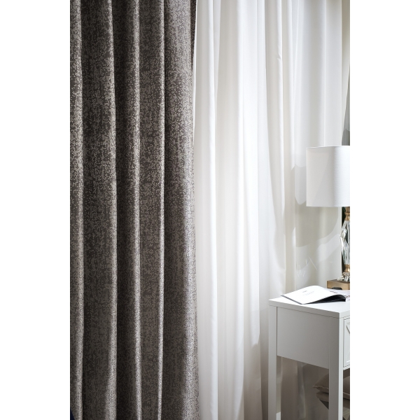 121GD-TEL07-PORT SER Портьера BARI серебряная 275*260см