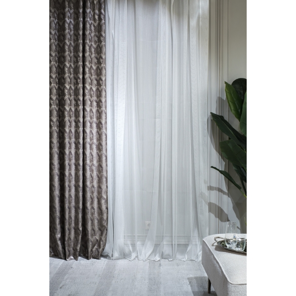 121GD-TON07-PORT SER Портьера MODENA серебряная  275*260см