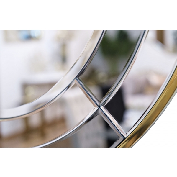 KFG091 Зеркало в двухцветной зеркальной раме/золото d91см