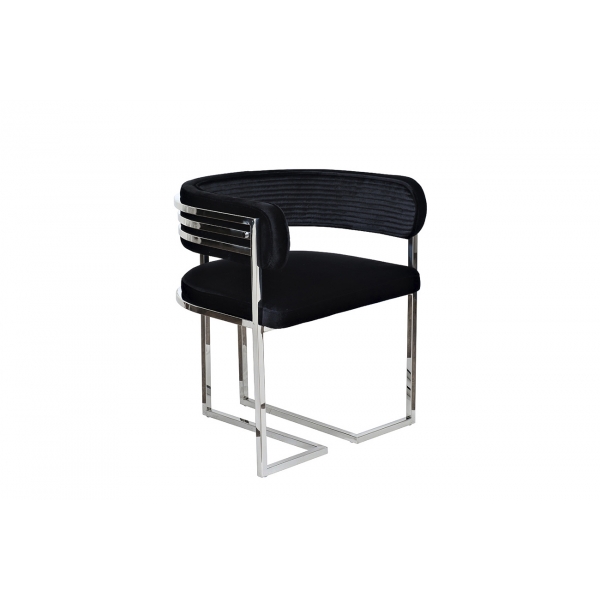 GY-8504STUL-CHERN Стул велюр черный/хром 60*55*73см