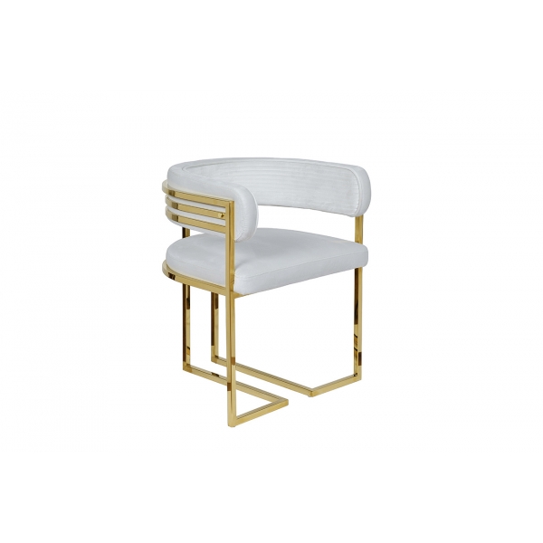 GY-8504STUL-SVSER Стул велюр светло-серый/золото 60*55*73см