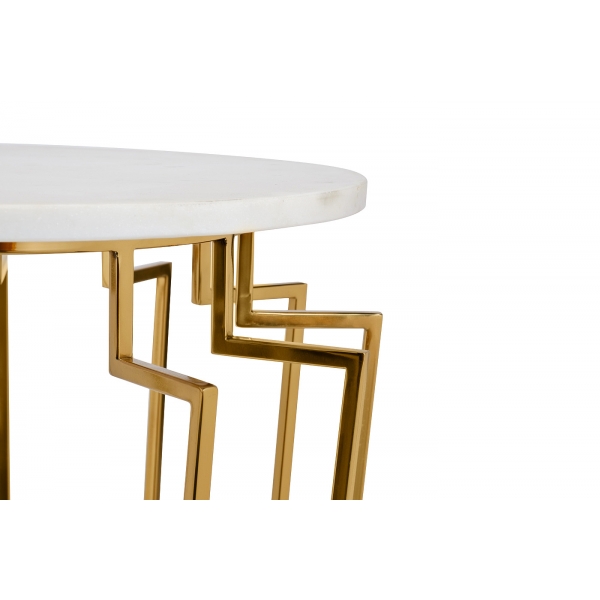 79MAL-7072 Стол журнальный с мраморной столешницей d47*60см