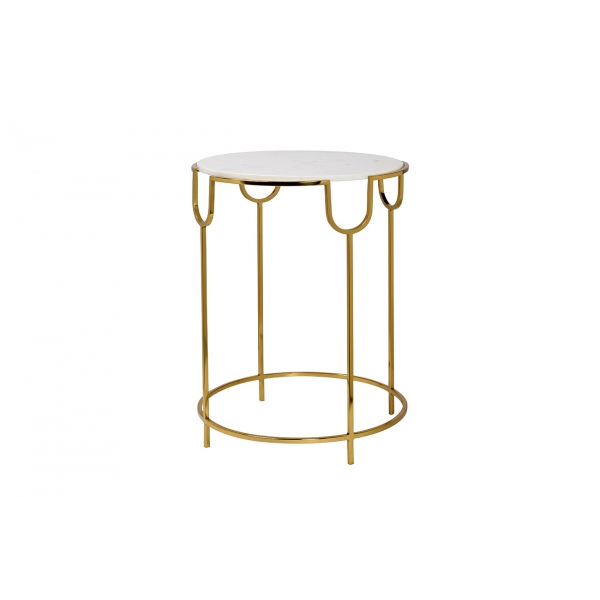 79MAL-7067 Стол журнальный с мраморной столешницей d45*60см