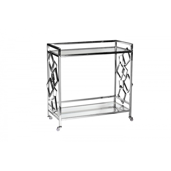 GY-CRT8164 Стол-тележка сервировочная стекло прозр/хром 80*40*83