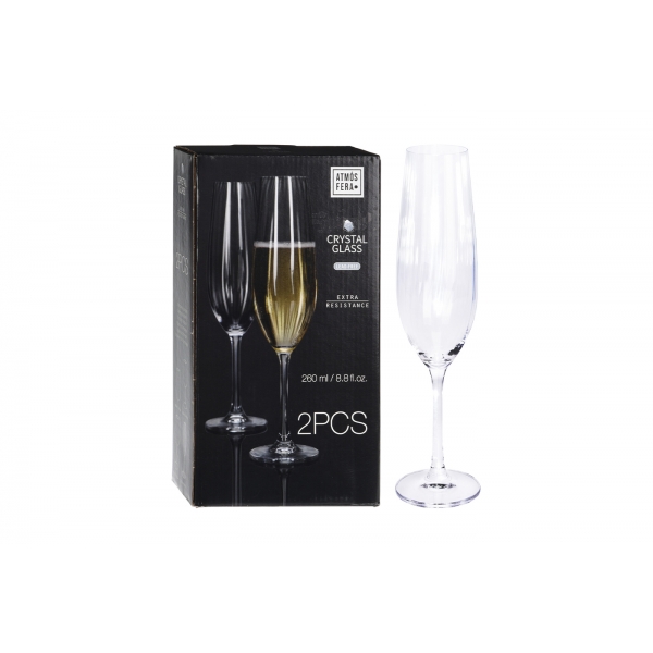 SR4000100 Бокал д/шампанского 260мл с полосками набор 2 шт