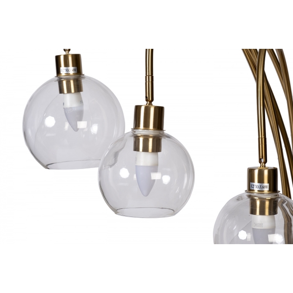 92EL-YG21102-5F Торшер Grappolo латунь, стекло прозр. 110*h180см