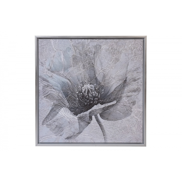 89VOR-AQUARELLE39 Холст "Голубой мак" 80*80 см,багет кэнвес, серебро
