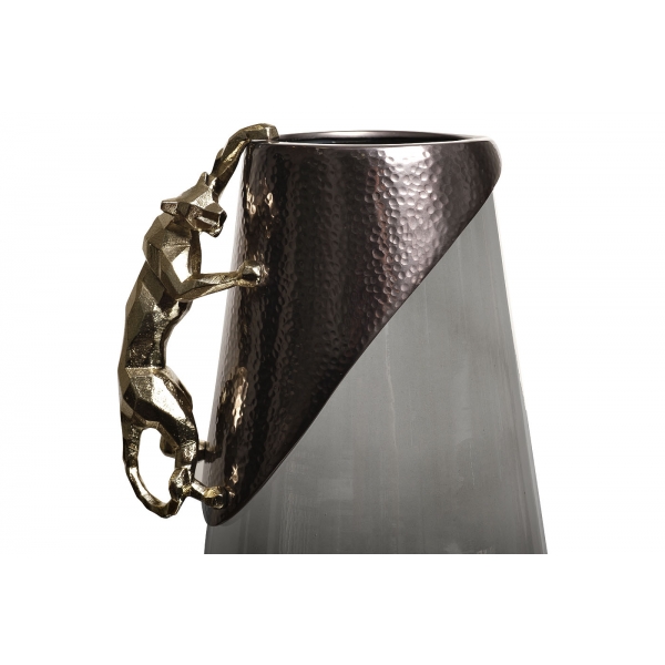 69-120167 Ваза декор.стеклянная "Ягуар" 23*18,5*35,5см