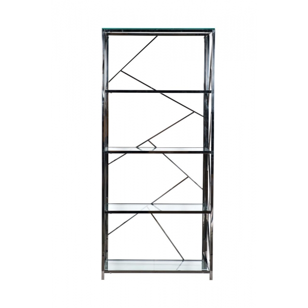 GY-SH8711BL Стеллаж стекло прозр/темн.хром 80*35*180см