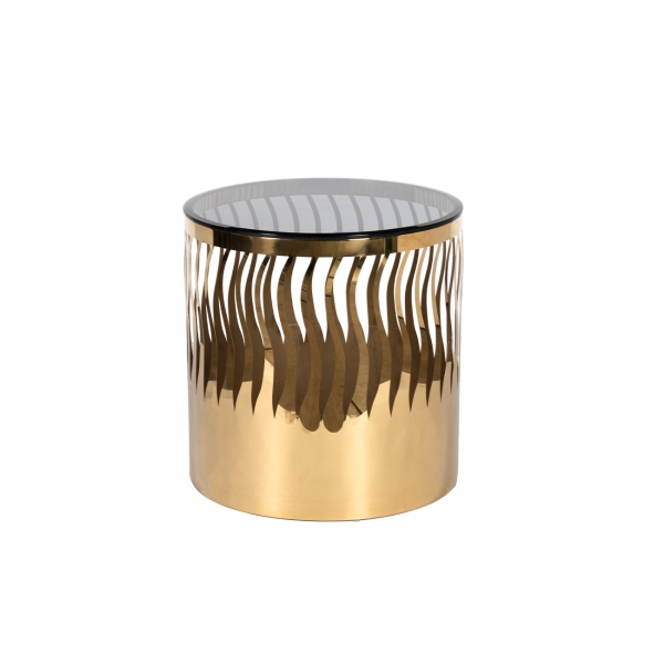 GY-ET8149GOLD Стол журнальный "Wave" тонир.стекло/зол. d50*51см