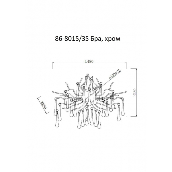 86-8015/3S Бра 50*40см, металл цвет хром