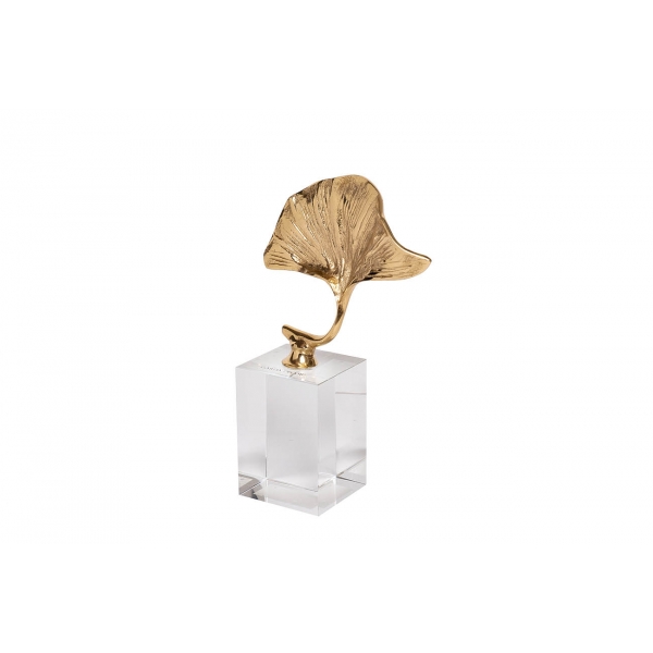 55RD2117S Декор "Лист" на стеклянной подставке 16*25см