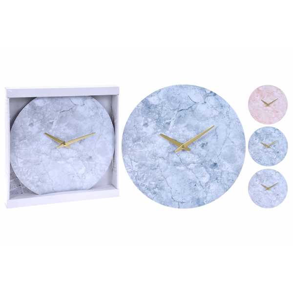 Y36400610  Часы настенные с декором под мрамор d33см в асс(3)