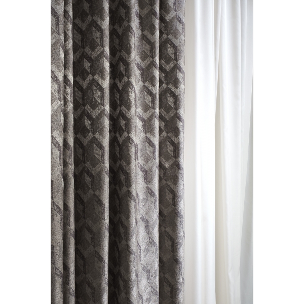 121GD-TON07-PORT SER Портьера MODENA серебряная  275*260см