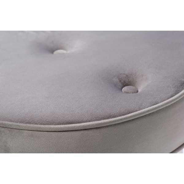 47ED-003BAN-SER Банкетка серый велюр/хром d50*46см