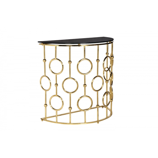 GY-CST8040GOLD Консоль стекло черн/золото 78*40*77см