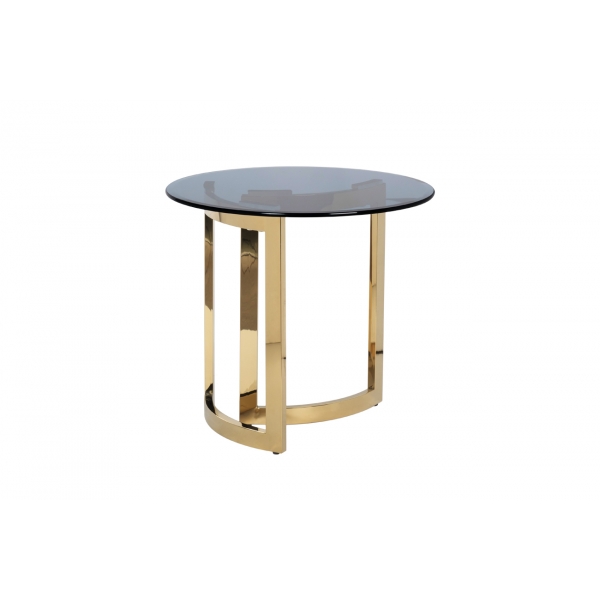 47ED-ET062GOLD Стол журнальный темн.стекло/золото d60*55см
