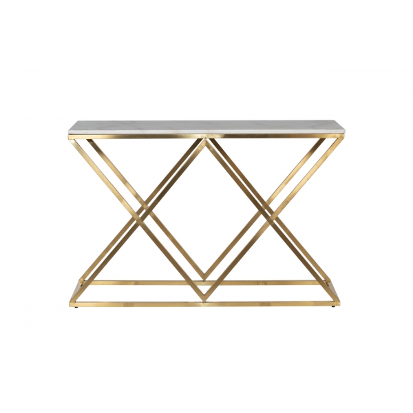 47ED-CST026GOLD Консоль Bianco Namibia бел.мрам/мат.зол120*40*78