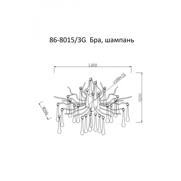 86-8015/3G Бра 50*40см, металл цвет шампань