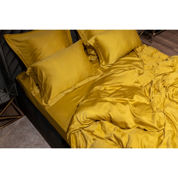 131SH-4222-PROS REZ SOPR GORCH Простыня на резинке Сопрано горчичный 160*200*30