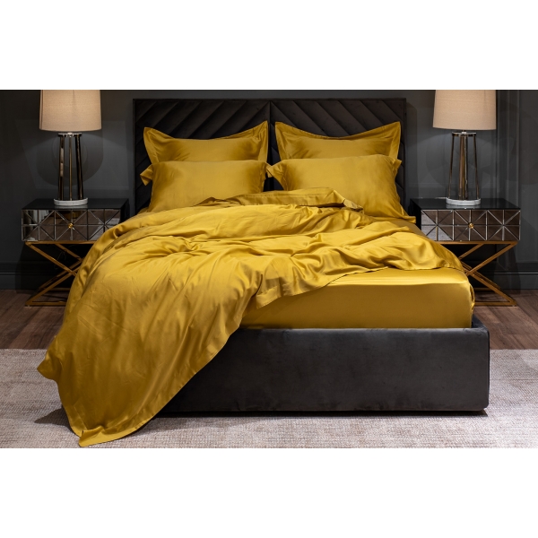 131SH-4222-PROS REZ SOPR GORCH Простыня на резинке Сопрано горчичный 160*200*30