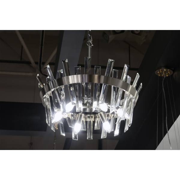 92EL-YG02120-6P Люстра потолочная хром, стекло прозр., d60*h.100см