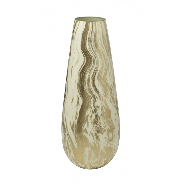 71PN-51822 Ваза стеклянная золотисто-бежевая d17*45см