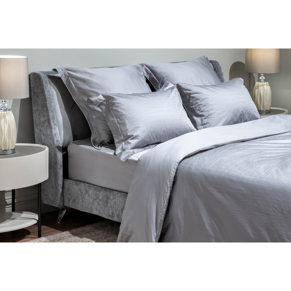 130HB-DC220200-POD JAC SER Пододеяльник сатин жаккард Серпенте серый 200*220