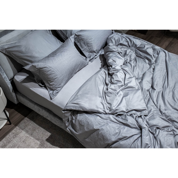 130HB-DC220200-POD JAC SER Пододеяльник сатин жаккард Серпенте серый 200*220