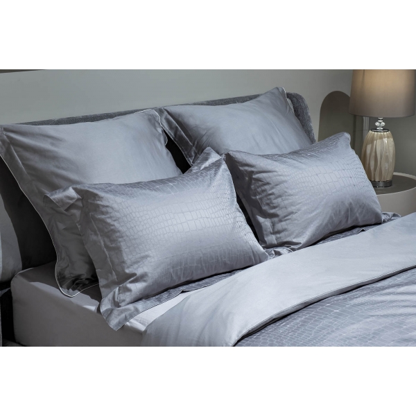 130HB-DC220200-POD JAC SER Пододеяльник сатин жаккард Серпенте серый 200*220