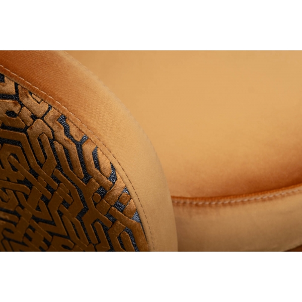 Кресло Napoli вращающееся, вельвет принт Velv ORANG+Latt ORANG 76*76*76см