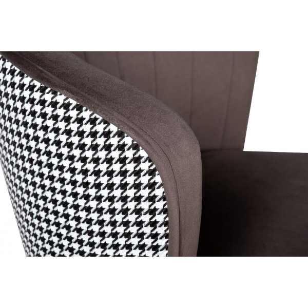 30C-309W SER Cтул барный велюр серо-коричневый 54*54*106см с ч/б спинкой