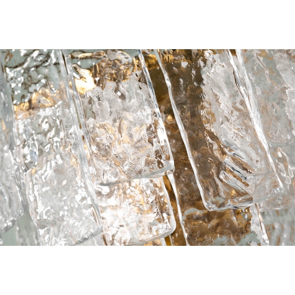K2KG0998W-2B Бра "Ice" рифленое стекло/латунь L19*W36*H32см