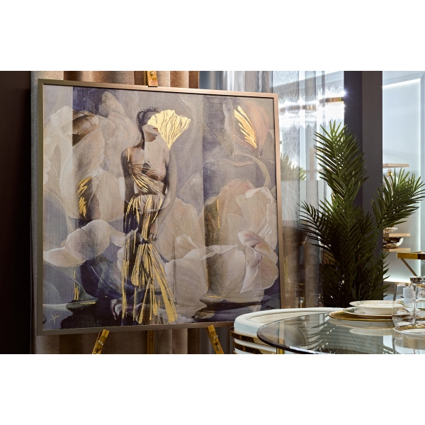 89VOR-AQUARELLE41 Холст "Нежность-1" 100*100 см,дерев.багет латунь