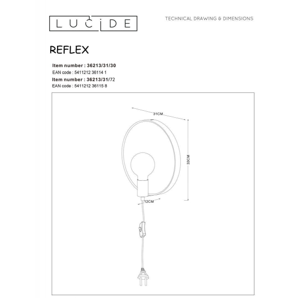 Бра Lucide Reflex 36213/31/72